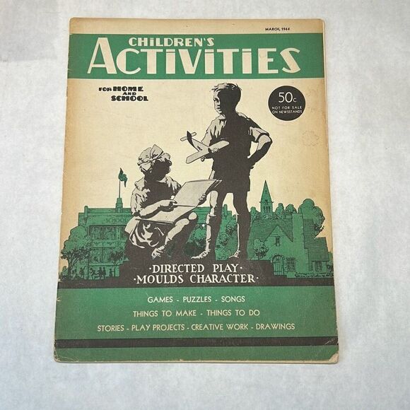 VTG Children's Activities For Home & School Magazine Book March 1944 - Picture 1 of 8